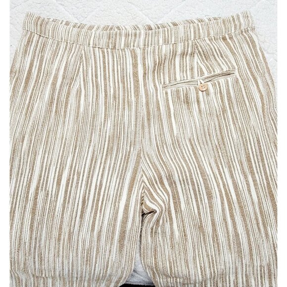 Free People Womens Brown Marta Yarn Dye Trouser Fringe‎ Hem Relaxed Fit Size 12 - Picture 5 of 9